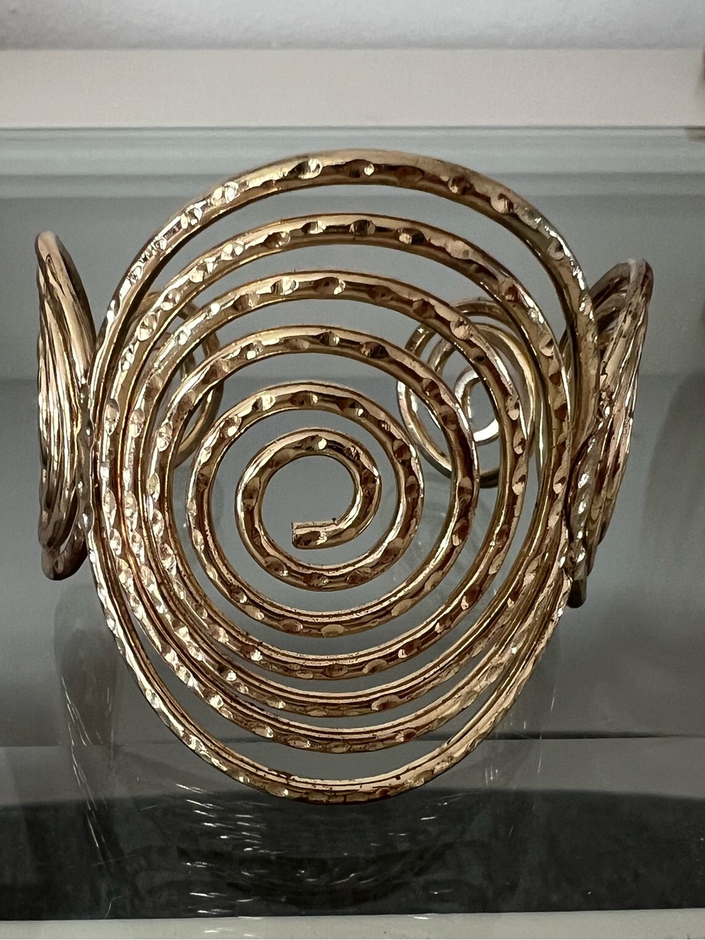 Gold Spiral Open Cuff Bracelet - Women Jewelry